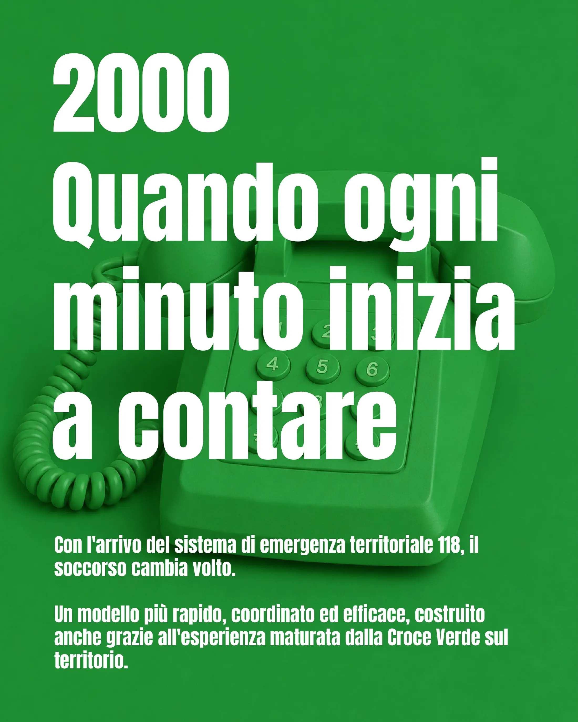 Scheda sull’anno 2000 e l’arrivo del sistema di emergenza 118, con telefono verde